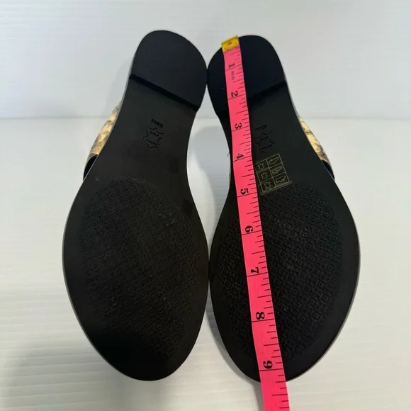 Tory Burch Patos Disk Thong Woven Leather Sandals Size 5 1/2 - Picture 10 of 12